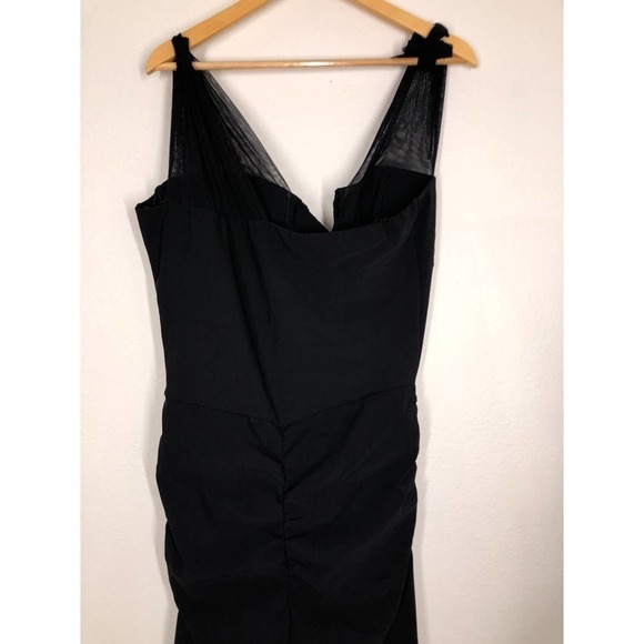 Chiara Boni Lace Illusion Gown Black  L 48 - Picture 8 of 16